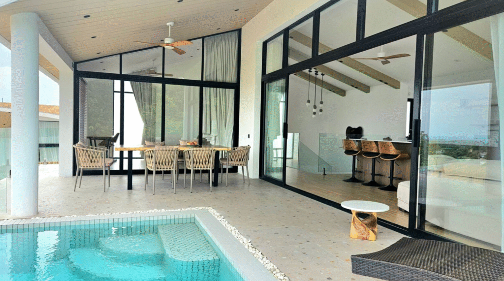 Pool villa 3 br sea view for sale Plai Laem Samui Thailand
