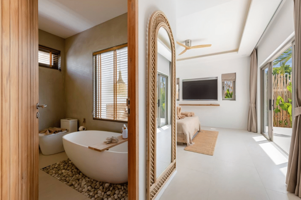 3 bedroom Balinese style pool villa for sale in Bophut Koh Samui walking distance to Fisherman’s Village