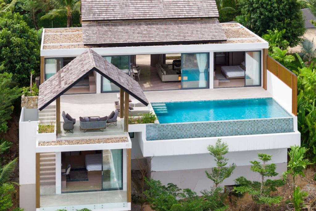 3 br sea view villa in Bang Por for sale Samui