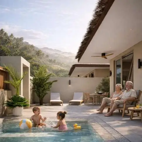 off-plan 1 and 2-bedroom tropical pool villa just 250 meters from Lamai beach