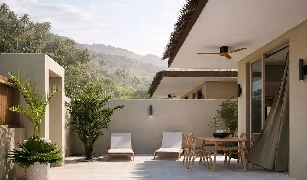 off-plan 1 and 2-bedroom tropical pool villa just 250 meters from Lamai beach
