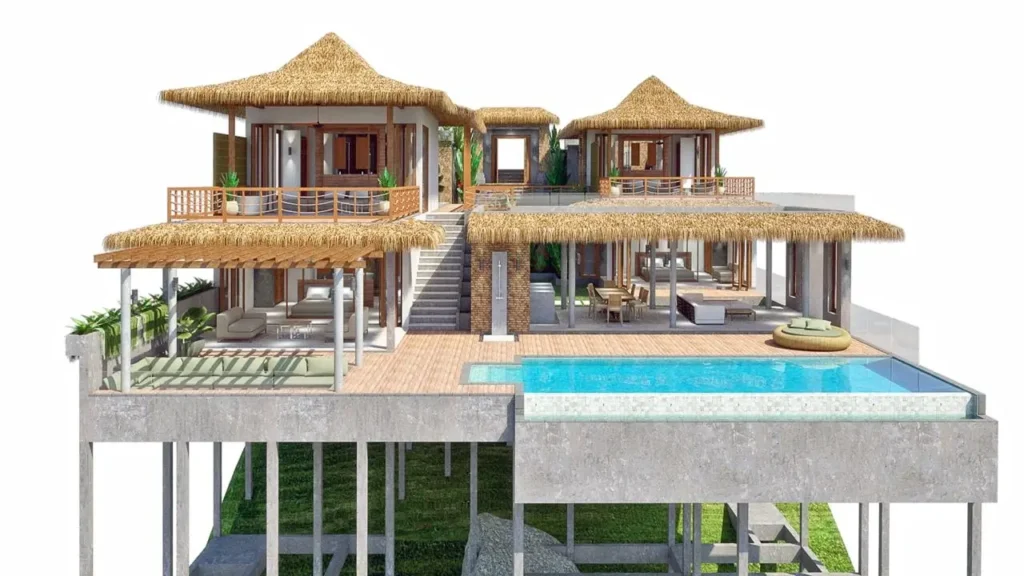 Off-plan tropical 4-bedroom sea view villa project with infinity pool in Chaweng Noi