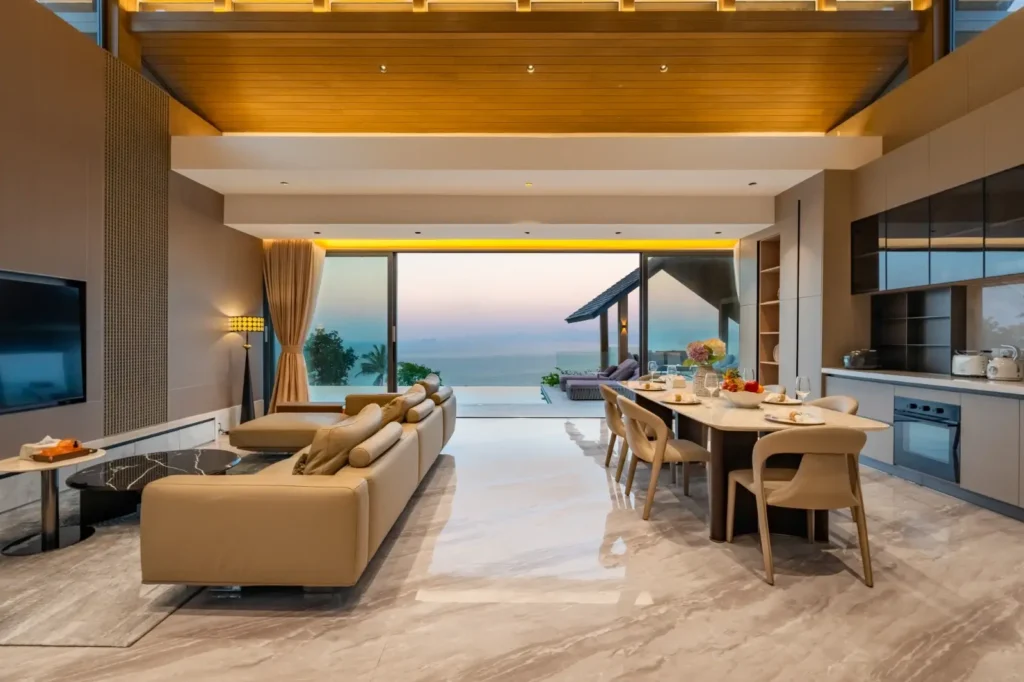 Brand-new modern thai style sea view villa with 3 bedroom and private pool in Bang Por
