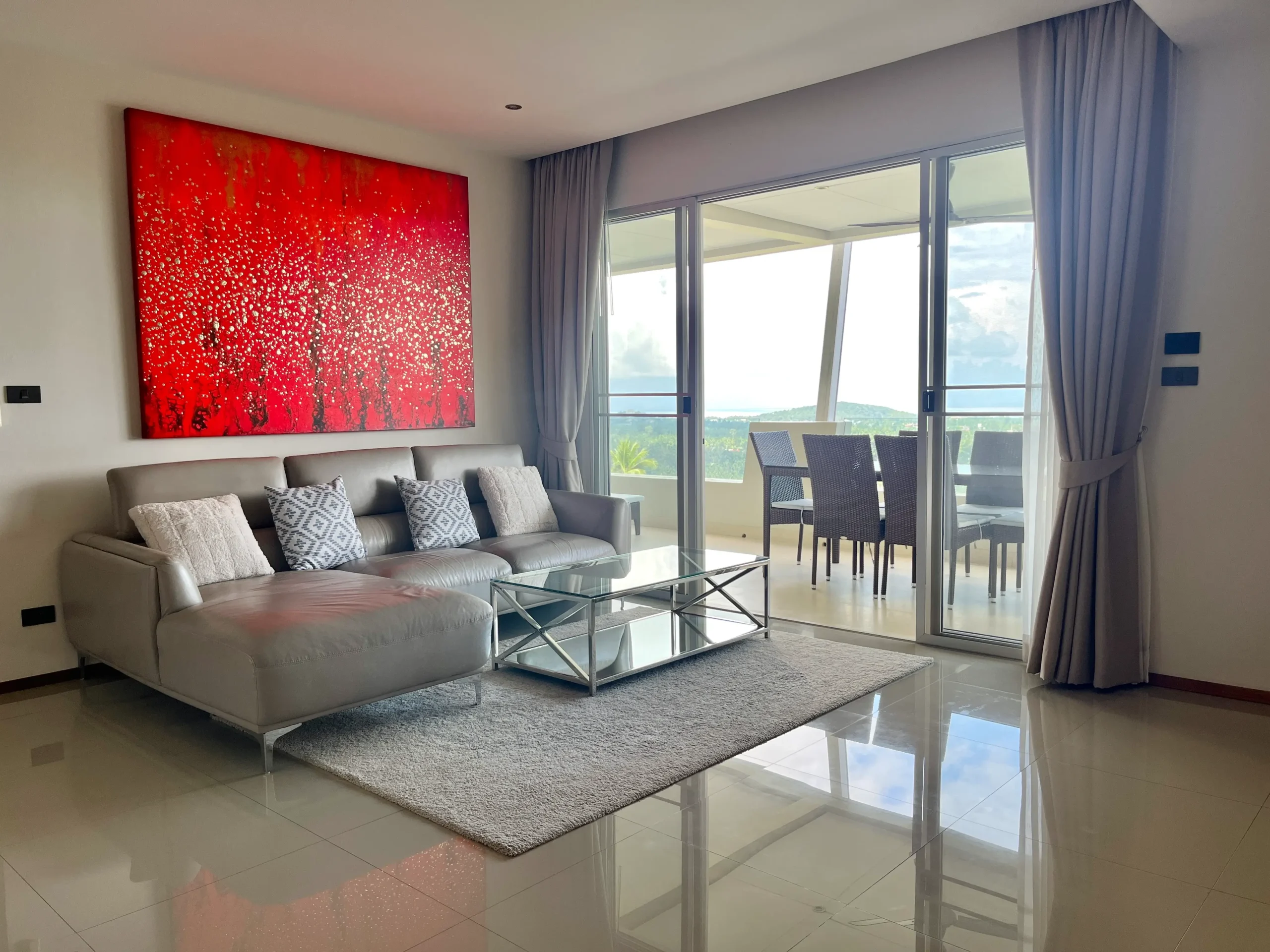 Spacious 3-bedroom duplex sea view apartment with large terrace in Maenam Spacious 3-bedroom duplex sea view apartment with large terrace in Maenam