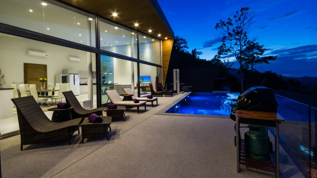 Spacious 4-bedroom sea view villa with private pool nearby Maenam beach