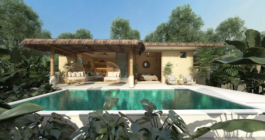 Ready 3-bedroom bali style villas with private pool in Bophut