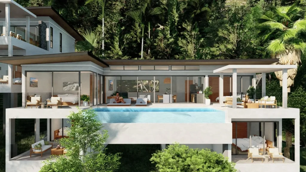 Off-Plan 4-Bedroom sea view villa with Infinity Pool in Chaweng