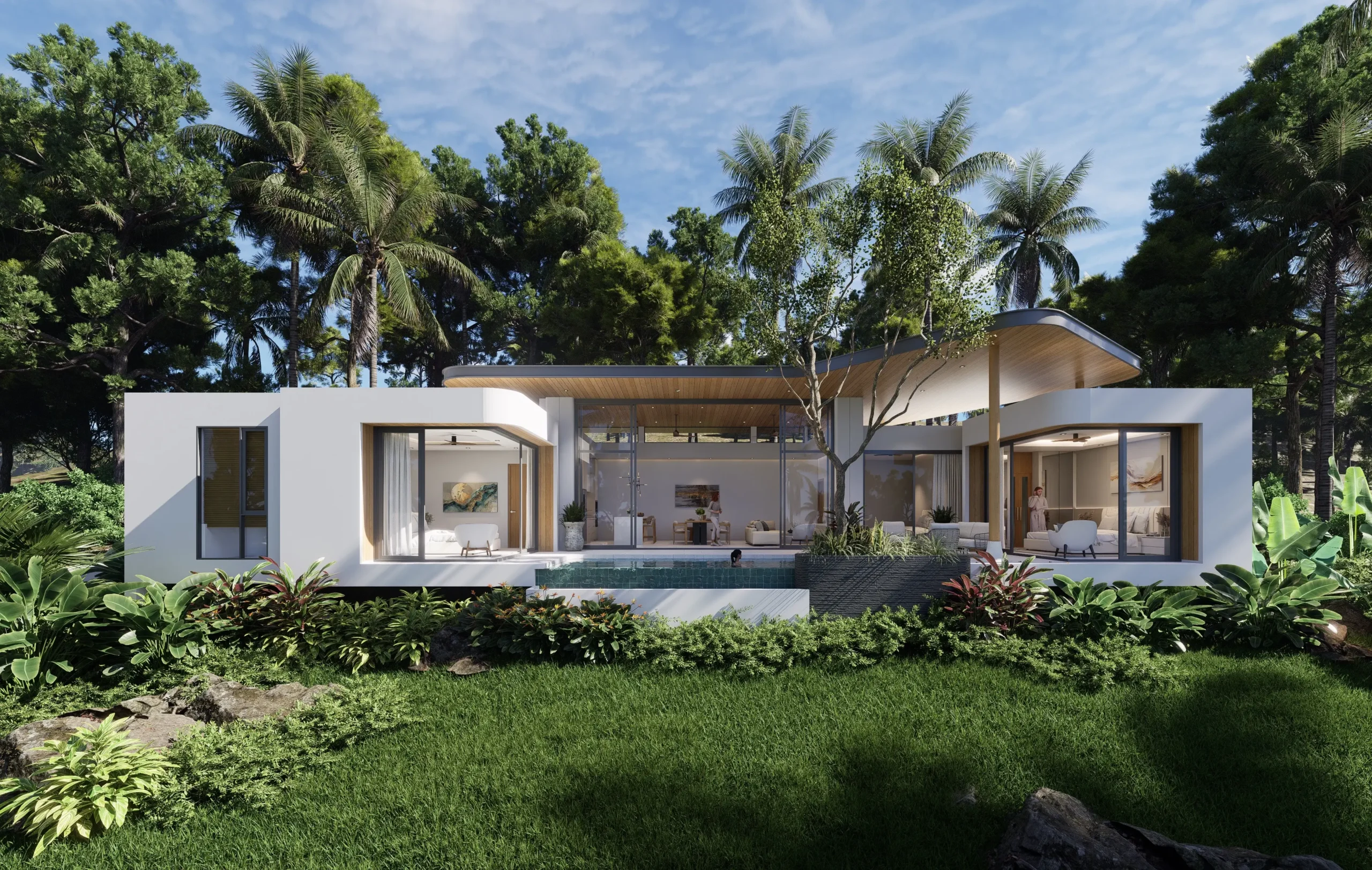 Off-Plan 3-bedroom refined tropical villas with private pool in Plai Laem Off-Plan 3-bedroom refined tropical villas with private pool in Plai Laem