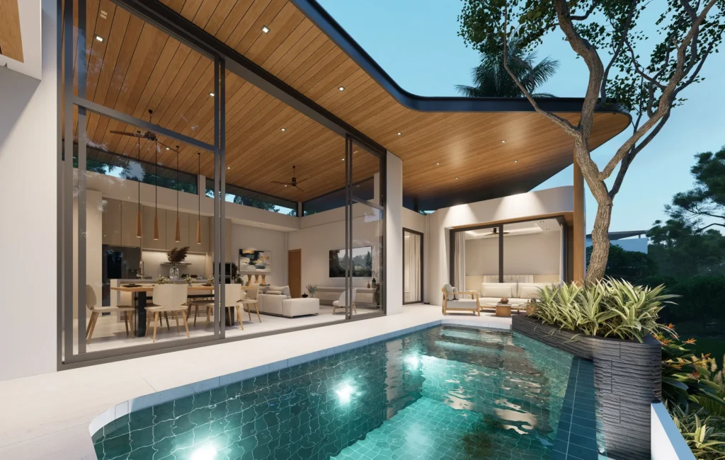 Off-Plan 3-bedroom refined tropical villas with private pool in Plai Laem