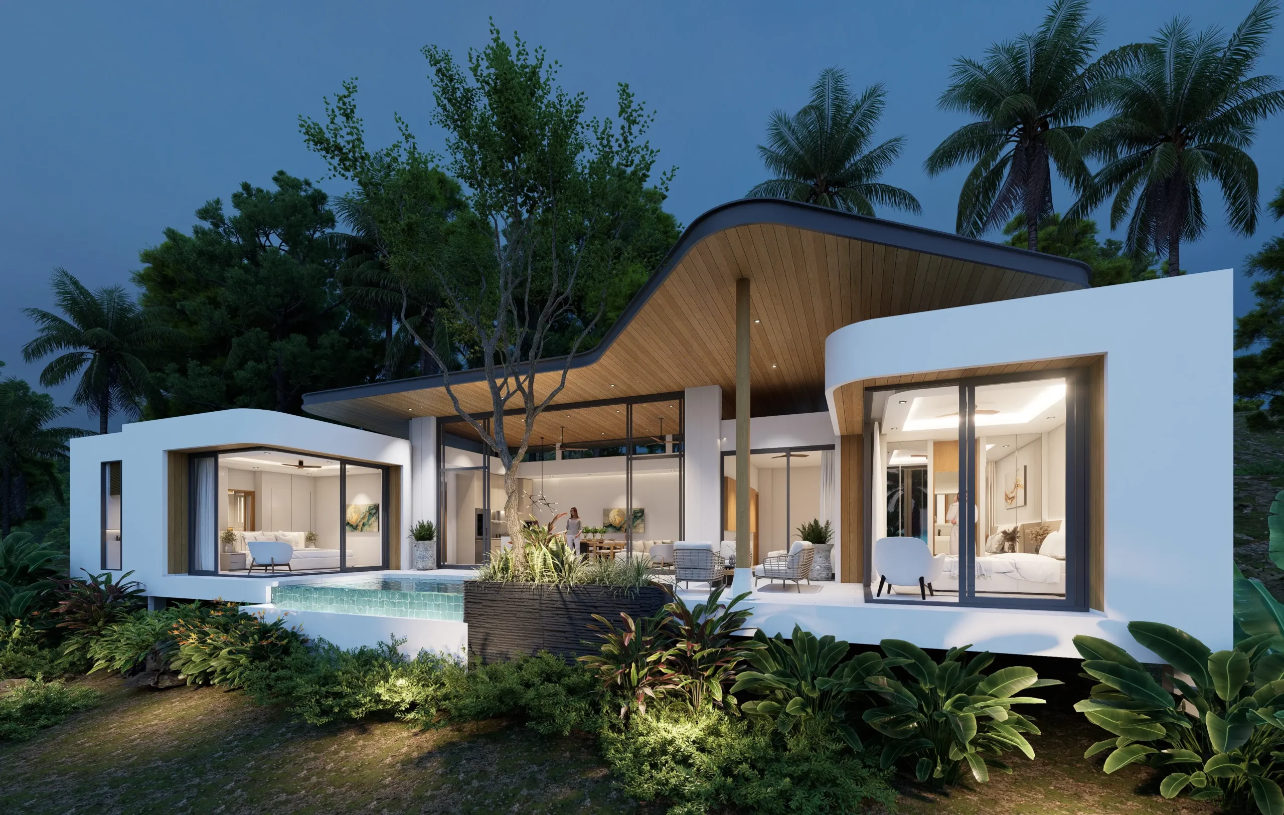 Off-Plan 3-bedroom refined tropical villas with private pool in Plai Laem Off-Plan 3-bedroom refined tropical villas with private pool in Plai Laem