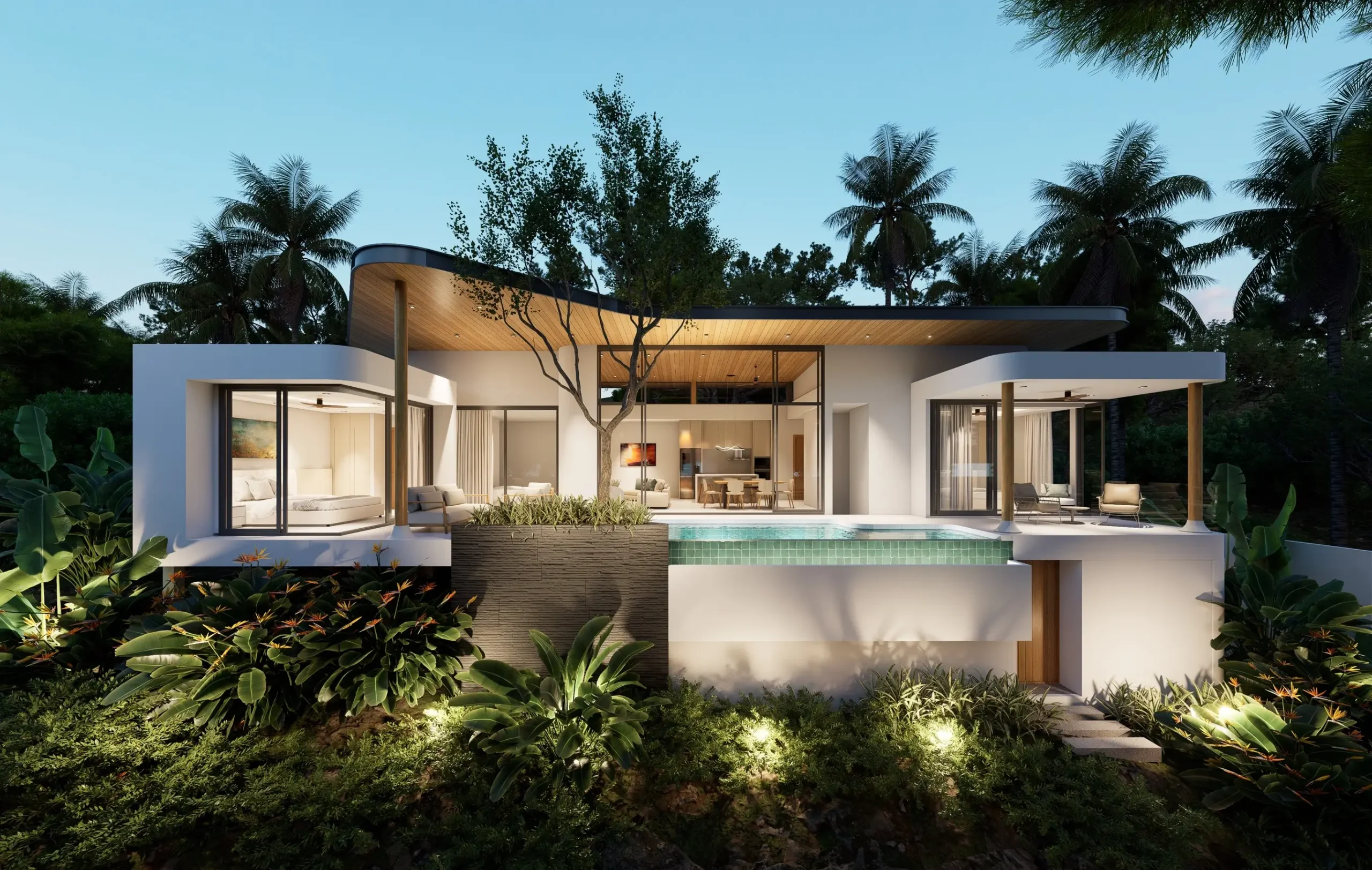 Off-plan 3-bedroom double-storey sea view villas with private pool in Plai Laem Off-plan 3-bedroom double-storey sea view villas with private pool in Plai Laem