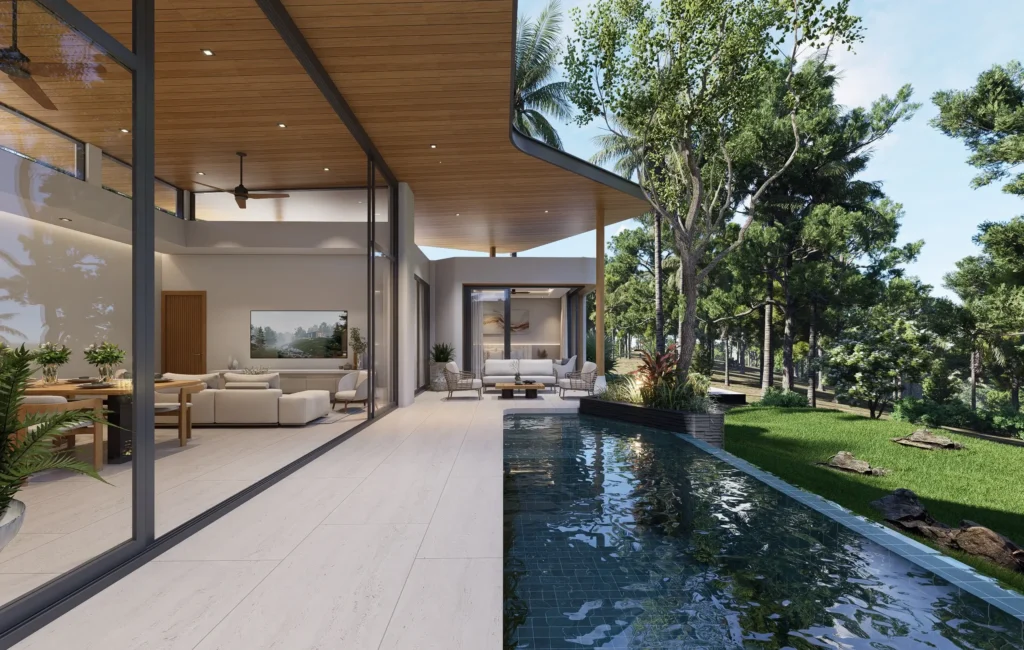 Off-Plan 3-bedroom refined tropical villas with private pool in Plai Laem
