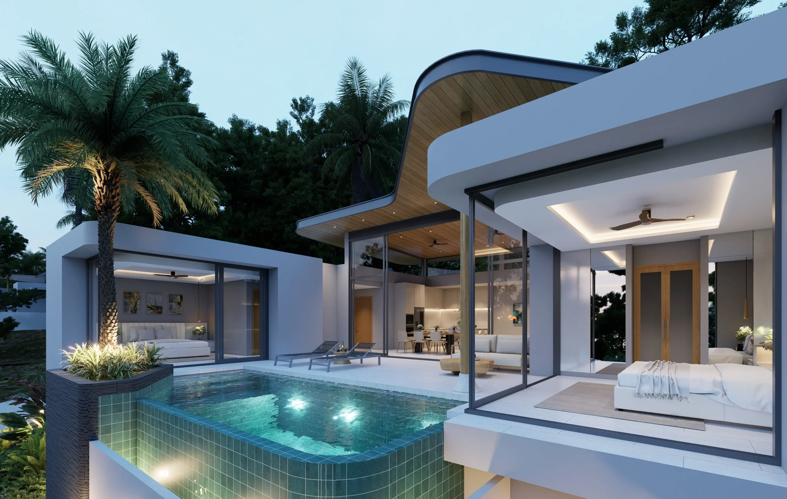 Off-Plan refined single stroy 3-bedroom sea view villas with private pool in Plai Laem Off-Plan refined single stroy 3-bedroom sea view villas with private pool in Plai Laem