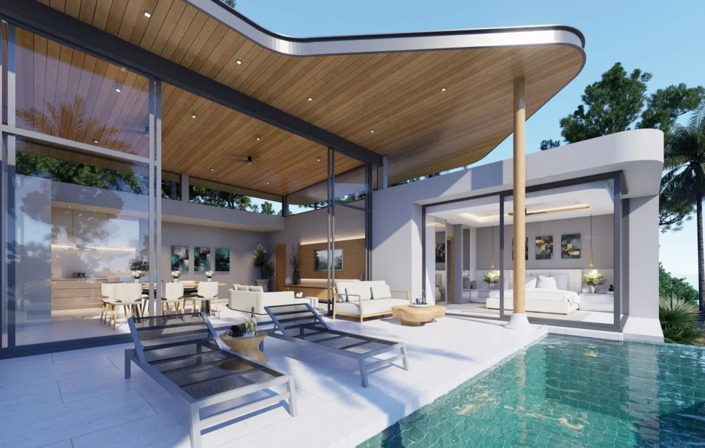 Off-plan 3-bedroom double-storey sea view villas with private pool in Plai Laem
