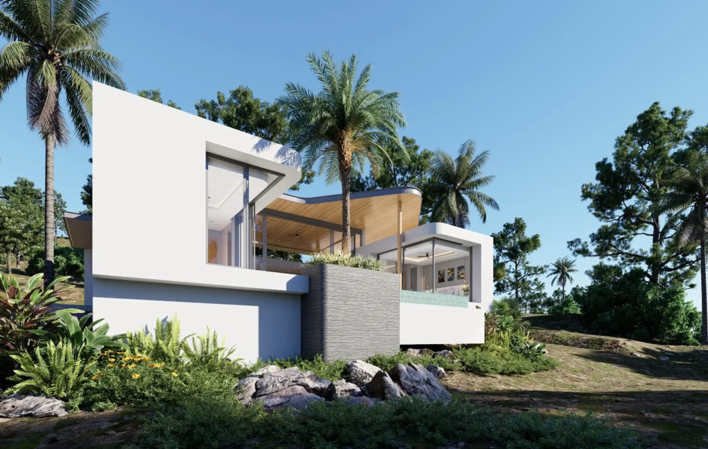 Off-Plan refined single stroy 3-bedroom sea view villas with private pool in Plai Laem