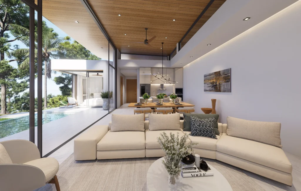 Off-Plan 3-bedroom refined tropical villas with private pool in Plai Laem